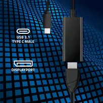 usb c laidas 4k - Qoltec 50377 USB-C į DisplayPort adapteris 4K 0.23m Juodas (Black) - 8 nuotrauka