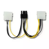 8 pin molex - Qoltec 50433 Adapteris 2x MOLEX female PCI-E 8 pin 0.15m Juodas/Geltonas (Black/Yellow) - 2 nuotrauka