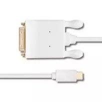 usb c laidas 4k - Qoltec Cable USB 3.1 / DVI White 1m - 5 nuotrauka