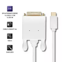usb c laidas 4k - Qoltec Cable USB 3.1 / DVI White 1m - 6 nuotrauka