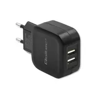 telefono ikroviklio adapteris - Qoltec Charger Adapter USB x2 / Euro Plug Black - 3 nuotrauka