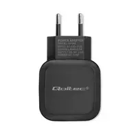 telefono ikroviklio adapteris - Qoltec Charger Adapter USB x2 / Euro Plug Black - 4 nuotrauka