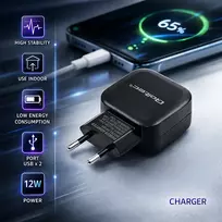 telefono ikroviklio adapteris - Qoltec Charger Adapter USB x2 / Euro Plug Black - 7 nuotrauka