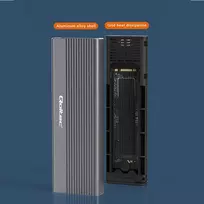 enclosure m.2 sata - Qoltec 52267 Korpusas SSD M.2 SATA NGFF USB-C 2TB Pilkas (Grey) - 4 nuotrauka