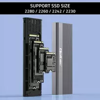 enclosure m.2 sata - Qoltec 52267 Korpusas SSD M.2 SATA NGFF USB-C 2TB Pilkas (Grey) - 5 nuotrauka