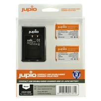Jupio Kit: 2x Battery NP-BX1 + Compact USB Double-Sided Charger