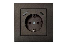 usb lizdas liregus - Kištukinis lizdas Liregus Epsilon IUK-3-01.E/J, su įžeminimu, antracito (Anthracite) - 3 nuotrauka