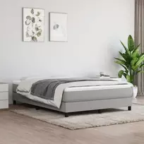 vidaXL Lovos rėmas su spyruoklėmis, šviesiai pilkas (Light Grey), 140x200 cm, audinys