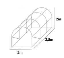 senukai plevele - Šiltnamis su armuota plėvele, 7 m2, 3,5 x 2 m, žalias - 4 nuotrauka