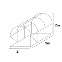 2 siltnamiai - Šiltnamis su armuota plėvele, 6 m2, 2x3 m, pilkas - 4 nuotrauka