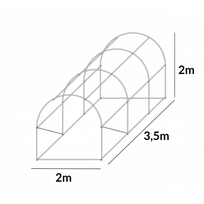 2 siltnamiai - Šiltnamio rėmas, 7 m2, 2x3.5 m - 3 nuotrauka