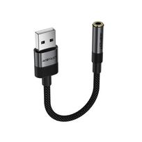 mini jack - Acefast J13 USB-A į 3.5mm mini jack adapteris Juodas (Black) - 5 nuotrauka