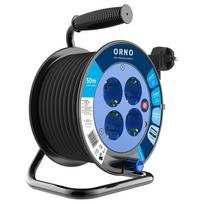 elektra - Orno Przedłużacz Prailginimo laido ritė, 4 lizdai 2P+Z (schuko), 50 m, šiluminė apsauga, Juodas (Black) - 2 nuotrauka