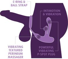 mulers - Anal Fantasy Elite afe Ass-Gasm IntiMotion Black Vibruojantis analinis dildo - 6 nuotrauka