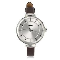 SKMEI 1184CL  Silver Case Light Brown
