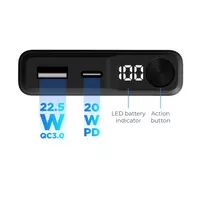 10000mah power bank - Ksix Magnetic Powerbank 10000mAh, 22.5W, juodas - 3 nuotrauka