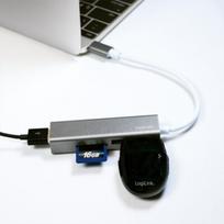 sd card usb c reader - LogiLink USB-C 3.0 HUB 3-port w/ Card Reader - 3 nuotrauka