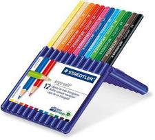 Spalvoti pieštukai tribriauniai STAEDTLER ERGO SOFT, 12 spalvų