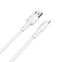 pakrovejas lightning - USB kabelis Borofone BX30 lightning 1m silikoninis baltas - 1 nuotrauka