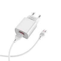 Įkroviklis buitinis Borofone BA20A + microUSB baltas