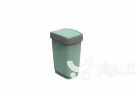 Šiukšlių dėžė Rotho Swing Twist, 25L, žalios sp. su pilku dekoru