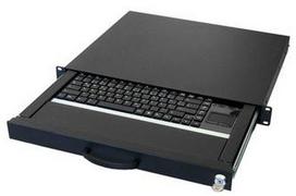 aixcase 19" Rack 1U Tastatur DE Touchpad USB juodas