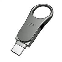2gb usb flash - Silicon Power 32GB Mobile C80 Silver - 1 nuotrauka