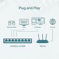 tinklo komutatoriai - TP-LINK LS1008 - 2 nuotrauka