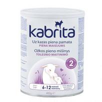  KABRITA 2 tolesnio maitinimo ožkos pieno mišinys, nuo 6-12 mėn., 400 g