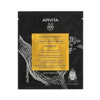  APIVITA stangrinamoji veido kaukė su mastikos aliejumi EXPRESS BEAUTY TISSUE, 1 vnt.