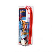  SPIDER-MAN kelioninis rinkinys vaikams: dantų pasta, 25 ml. + dantų šepetėlis, 1 vnt. + stiklinė, 1 vnt. + kosmetinė, 1 vnt.