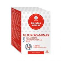 maisto papildai -  GLIUKOZAMINAS PLIUS KOLAGENAS, CHONDROITINAS, MSM, 60 tablečių - 1 nuotrauka