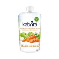  KABRITA obuolių-morkų tyrelė su ožkos pieno grietinėle, nuo 6 mėn., 100 g