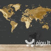 Fototapetai Auksinis pasaulio žemėlapis