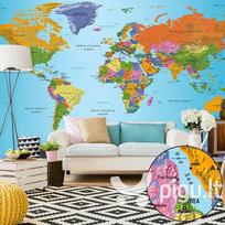 Fototapetas XXL - World Map: Colourful Geography II