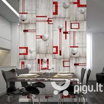 Fototapetas - Concrete, red frames and white knobs
