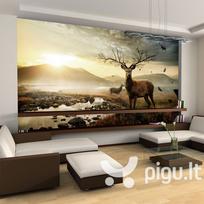 Fototapetas - Deers by mountain stream