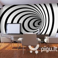 Fototapetas - Black and white 3D tunnel