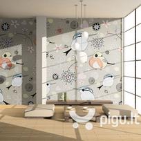 Fototapetas - Natural pattern with birds
