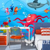 Fototapetas - Octopus and shark