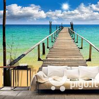 Fototapetas - Beach, sun, bridge