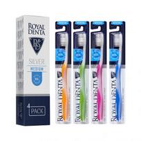  ROYAL DENTA dantų šepetėliai SILVER MEDIUM, 4 vnt.