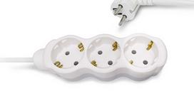  Ilgiklis ORRO, 3 lizd., 3m, su įž., be jungiklio, 3x1.5, baltos sp., 53117