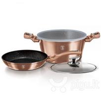 BerlingerHaus Rose Gold Collection puodo ir keptuvės rinkinys, 4 dalių