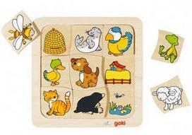 Goki Wooden Puzzle Who Lives Where 9pcs 56881