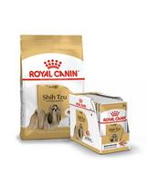 ROYAL CANIN Shih Tzu Adult sausas maistas suaugusiems ših tzu šunims 1,5 kg + 12 x 85 g drėgno maisto paketėlių, gabaliukai padaže