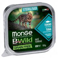 Monge BWild Cat Grain Free Adult sterilizuotoms katėms, keptas paštetas su Tunu ir Daržovėmis, 100g