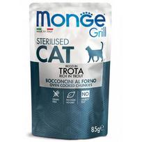 Monge Grill Sterilised orkaitėje kepti gabalėliai su upėtakiu, 85 g