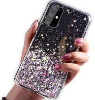 Fusion Accessories "Glue Glitter Silicone Case Samsung Galaxy A42 5G" Black