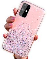 Fusion Accessories "Glue Glitter Silicone Case Samsung Galaxy A42 5G" Pink